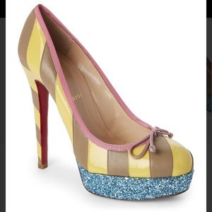 Christian Louboutin Foraine Striped Platform Pumps
